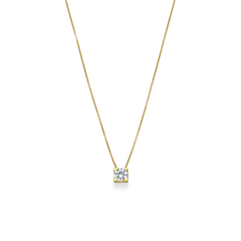 Collier en or jaune 18 carats avec petit zircon