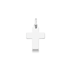Pendentif croix rectangulaire en or blanc 18k