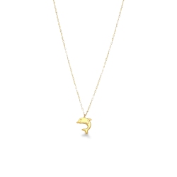 Collier dauphin en or jaune 18k, 42 cm