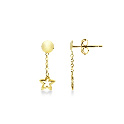 Boucles d’oreilles en or jaune 18 carats avec ’étoile
