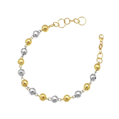 Bracelet fantaisie femme en or jaune et blanc 18k