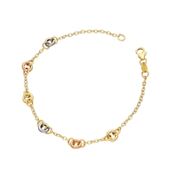 Bracelet fantaisie femme en 3 ors 18k