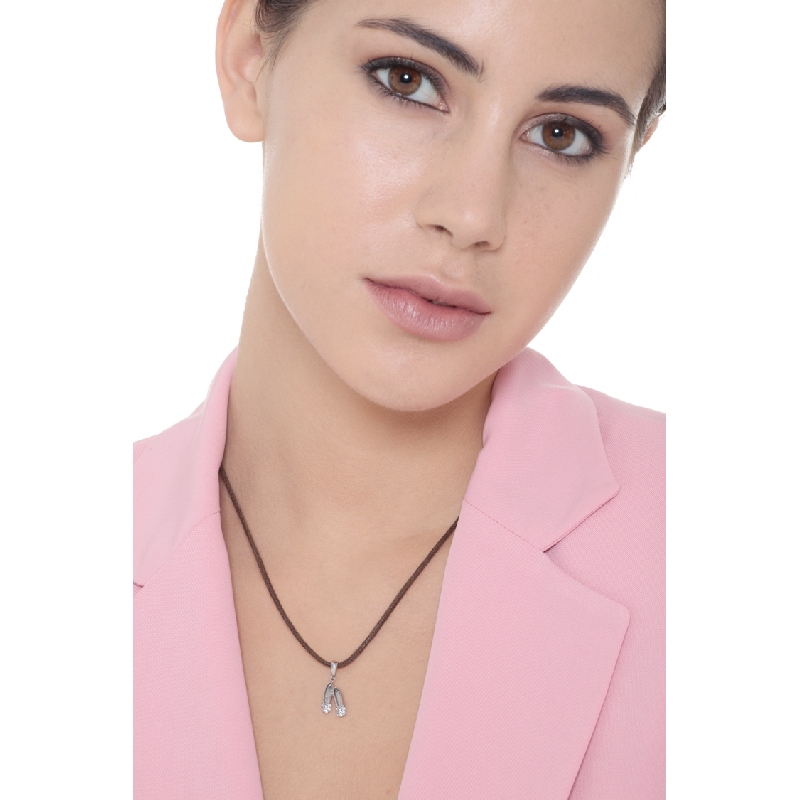 Pendentif chaussures de danse en or blanc 18K avec zircones