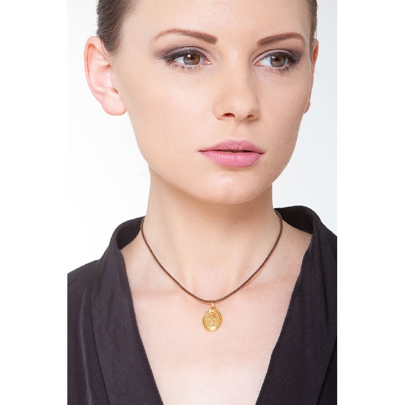 Médaille sacrée en or jaune 18 carats