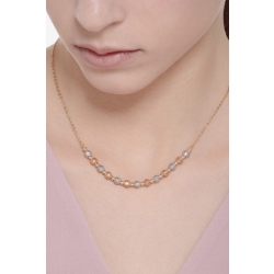 Collier avec des billes de diamants en or blanc, jaune et rose 18k 2
