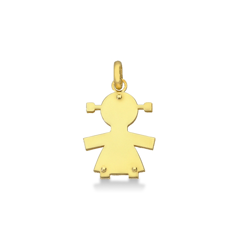 Pendentif Fillette en Or Jaune 18k