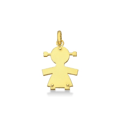 Pendentif Fillette en Or Jaune 18k