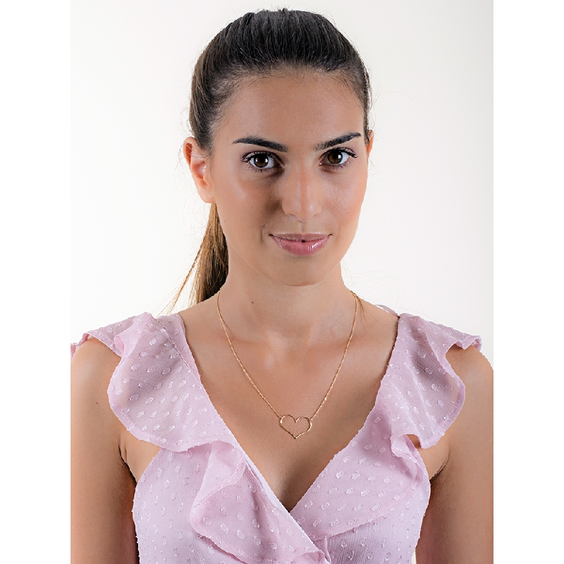 Collier avec cœur en or jaune 18k