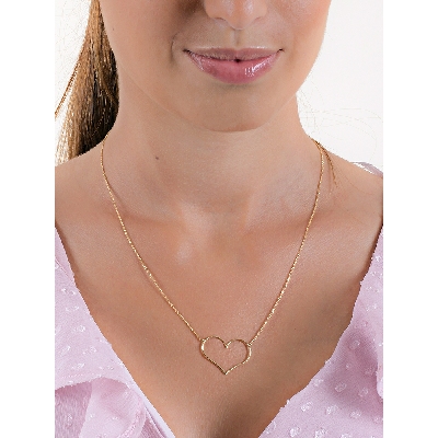 Collier avec cœur en or jaune 18k