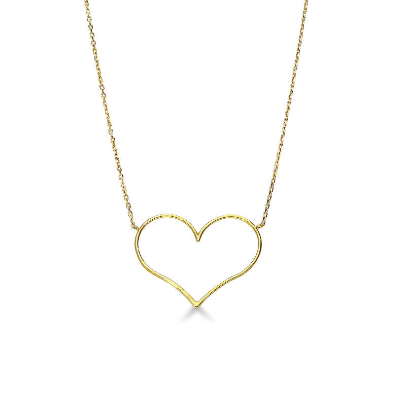 Collier avec cœur en or jaune 18k