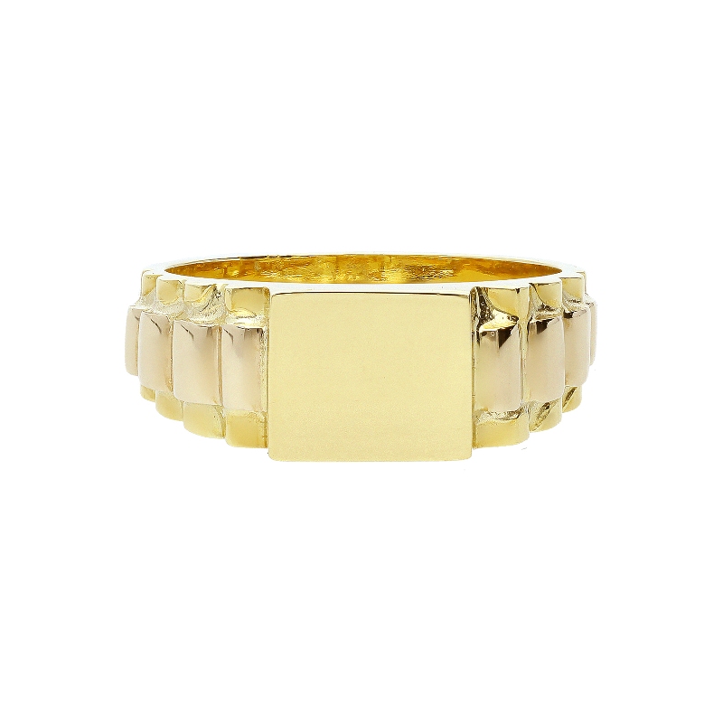 Bague or chevalière or jaune 18 k