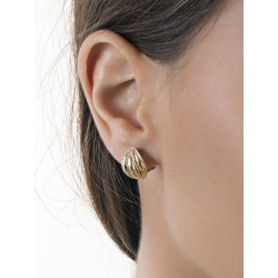 Boucles d’oreilles ovales en or jaune et blanc 18k diamanté 2