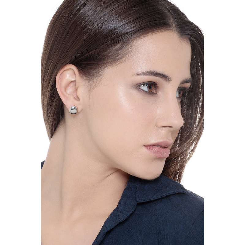 Boucles d'oreilles à bouton en or blanc 18k