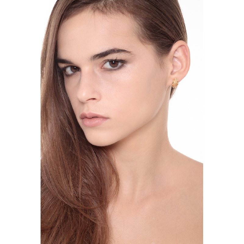 Boucles d’oreilles en or jaune 18k au design ondulé