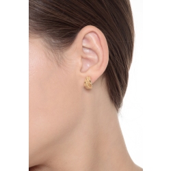 Boucles d’oreilles en or jaune 18k au design ondulé 2