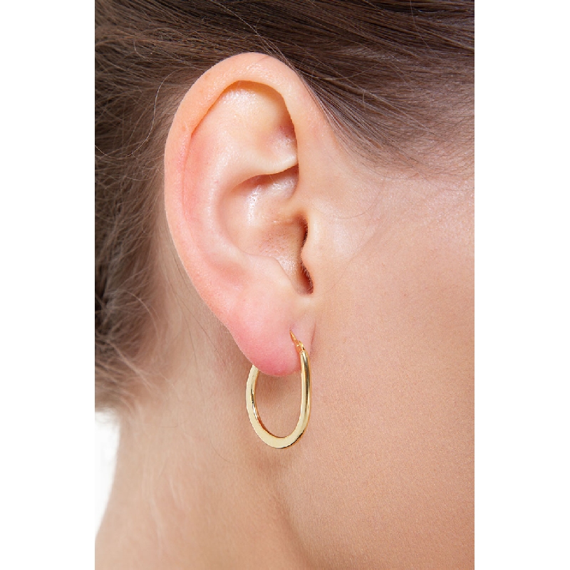 Boucles d'oreilles créoles goutte en or jaune 18k
