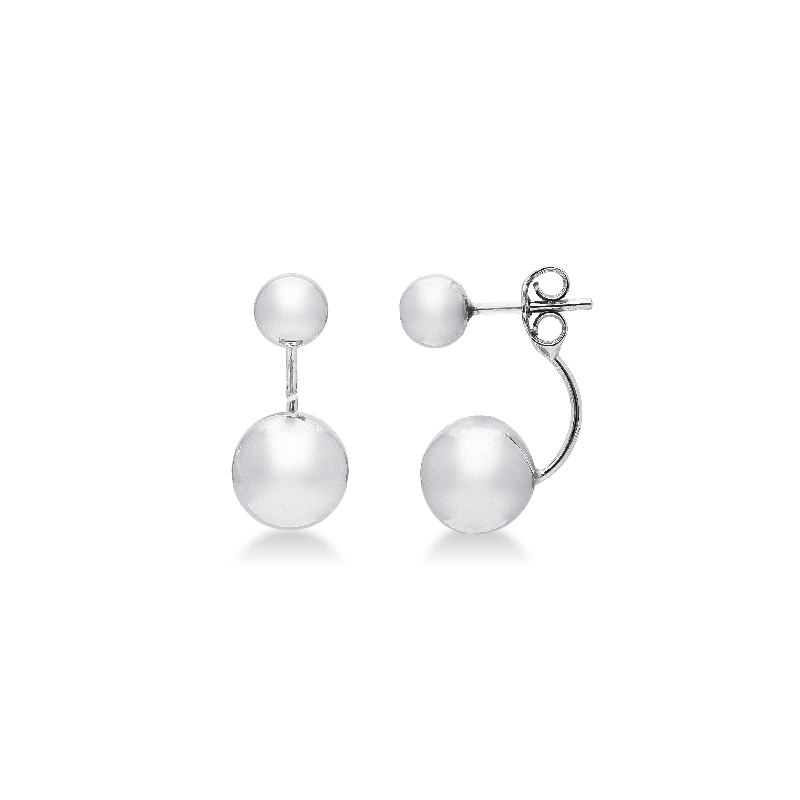 Boucles d'oreilles sphériques en or blanc 18k