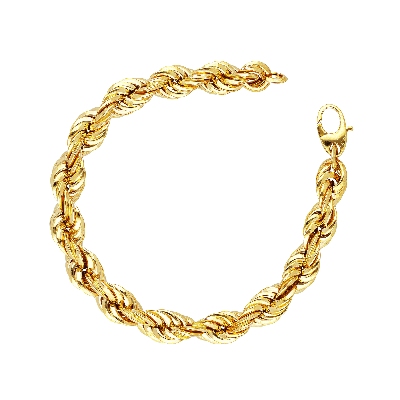 Bracelet femme en or jaune 750 design torsadé cm 20