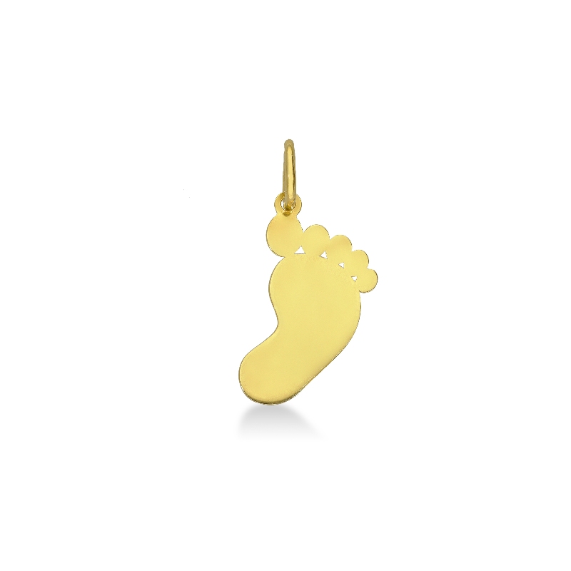 Pendentif en forme de petit pied en or jaune 18k
