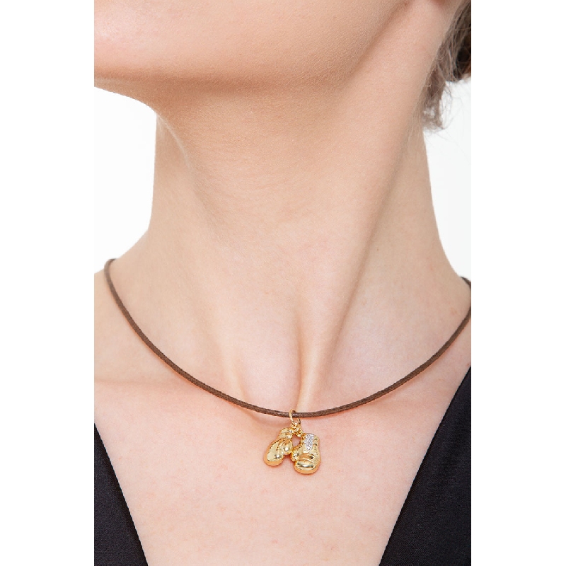 Pendentif gants de boxe en or jaune et blanc 18k
