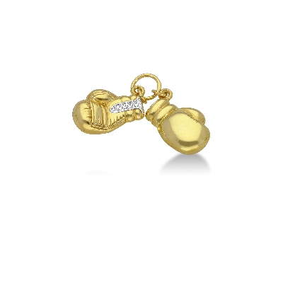 Pendentif gants de boxe en or jaune et blanc 18k