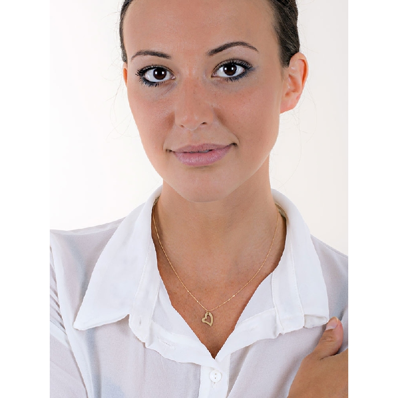 Chaîne cœur en or jaune 18k, 40 cm