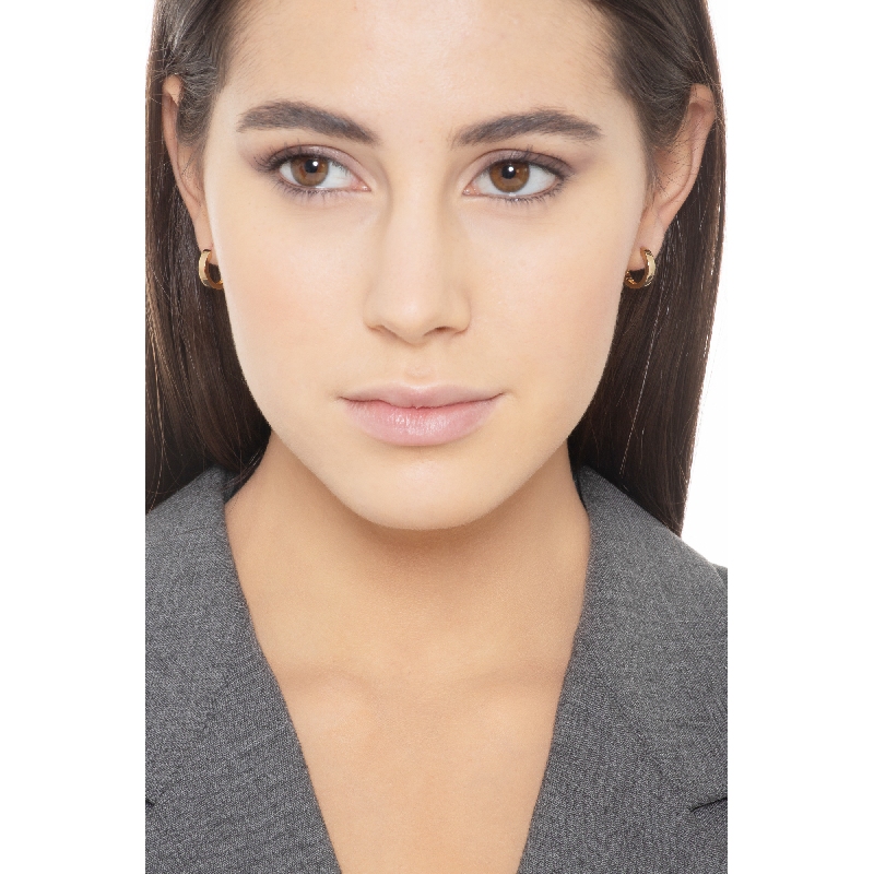 Boucles d’oreilles créoles en or jaune 18k, 13 mm