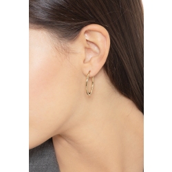 Boucles d’oreilles ovales tube creux en or jaune 18k 2