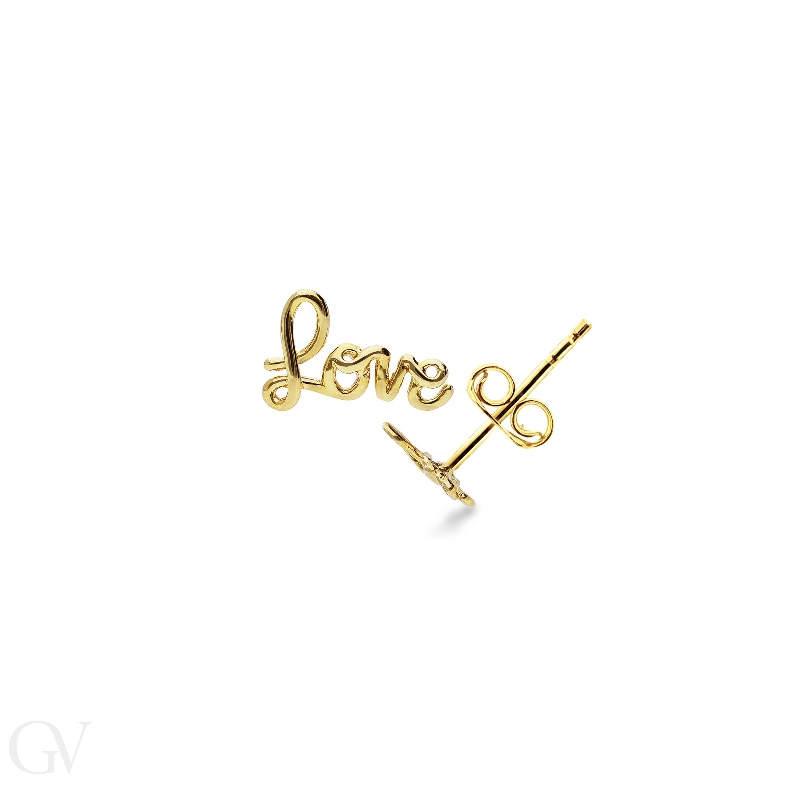 Boucles d'oreilles en or jaune 18k Love
