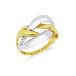 Bague entrelacée en or blanc et or jaune 18k
