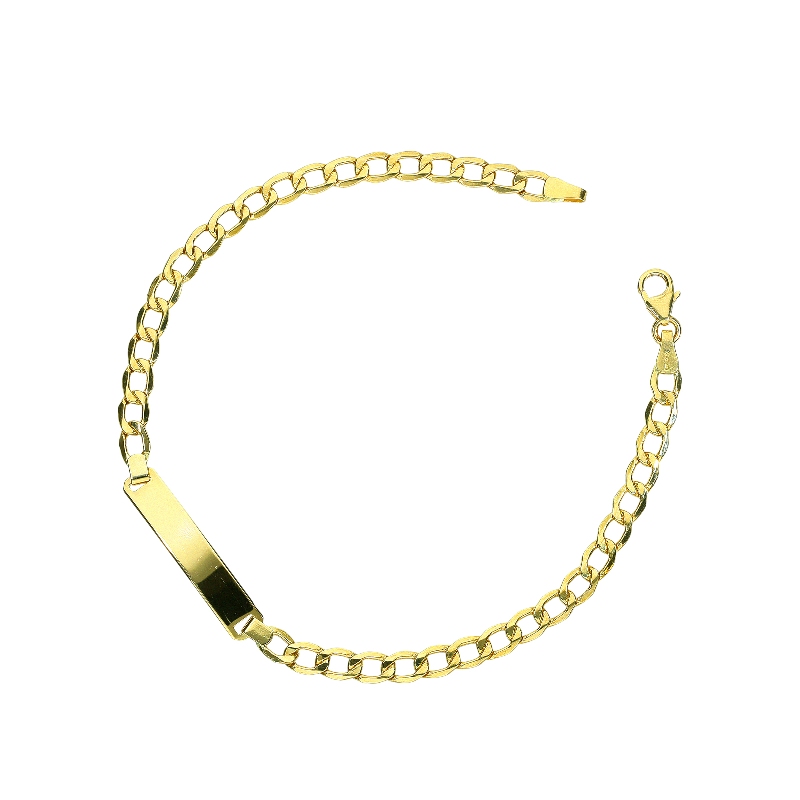Bracelet homme en or jaune 18 carats à mailles plates