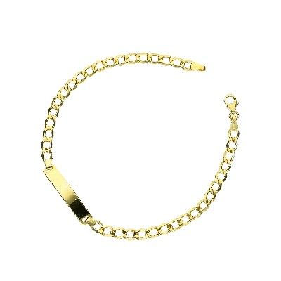 Bracelet homme en or jaune 18 carats à mailles plates