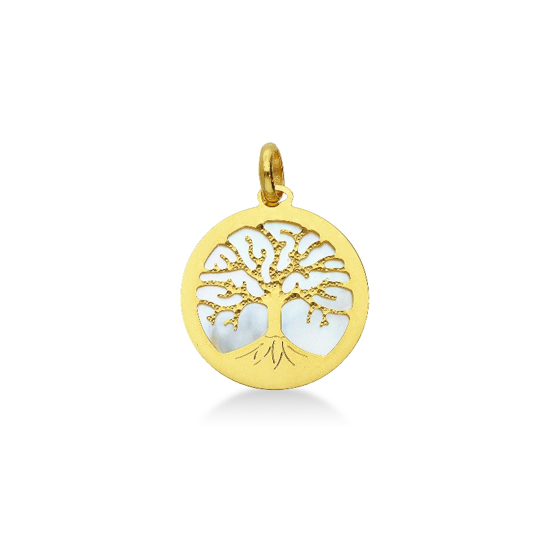 Pendentif Arbre de Vie en Or Jaune 18k et Nacre