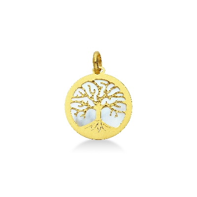Pendentif Arbre de Vie en Or Jaune 18k et Nacre