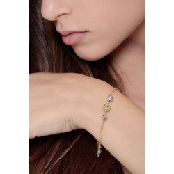 Bracelet en or tricolore 18k avec boules diamantées 2