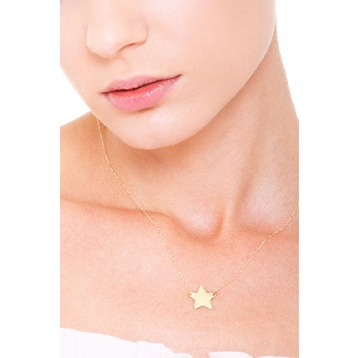 Collier dame avec pendentif étoile en or jaune 750 