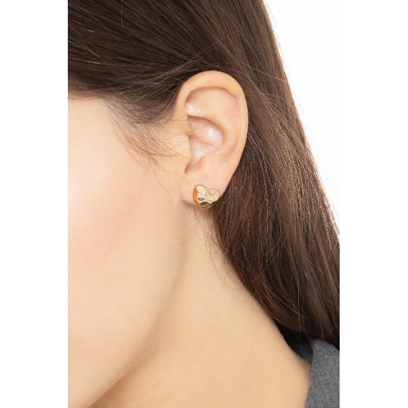 Boucles d'oreilles cœur en or jaune 18 ct