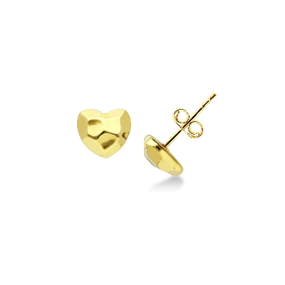 Boucles d'oreilles cœur en or jaune 18 ct