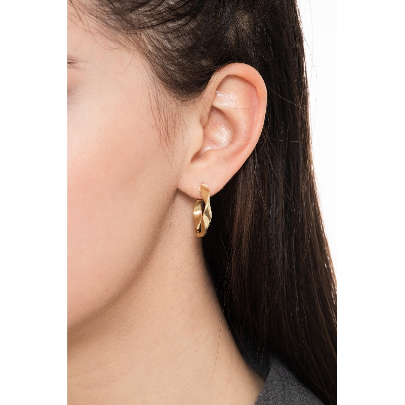 Boucles d'oreilles torsadées en or jaune 18 carats