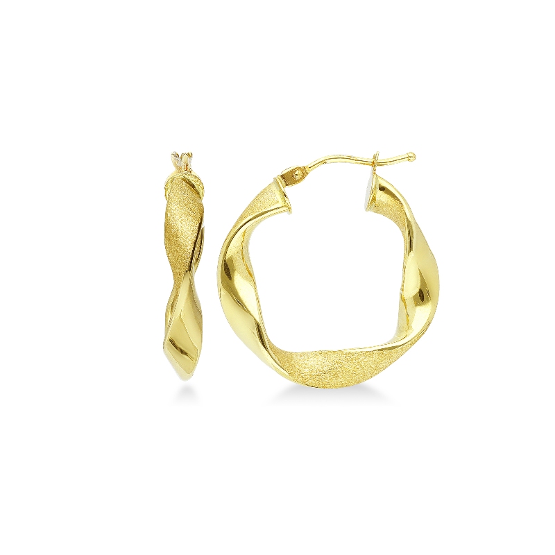 Boucles d'oreilles torsadées en or jaune 18 carats