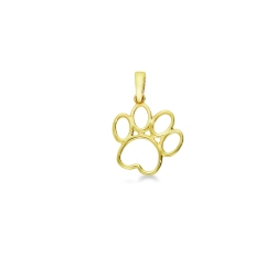 Pendentif patte de chien en or jaune 18k
