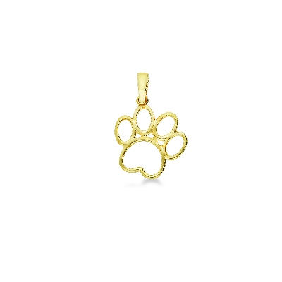 Pendentif patte de chien en or jaune 18k