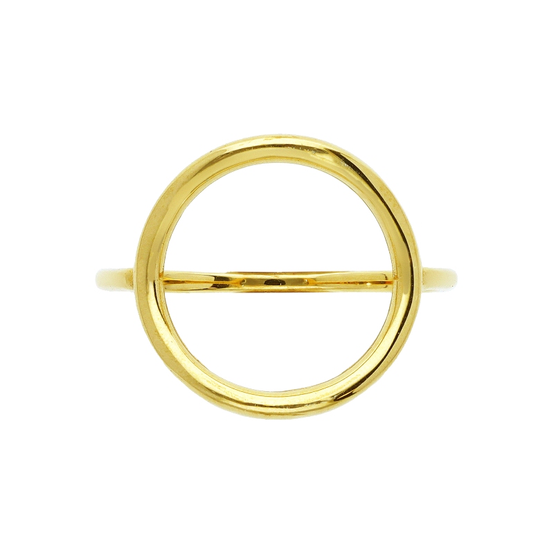 Bague en or jaune 18k avec cercle design ouvert