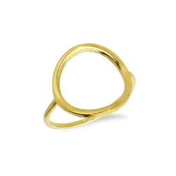 Bague en or jaune 18k avec cercle design ouvert