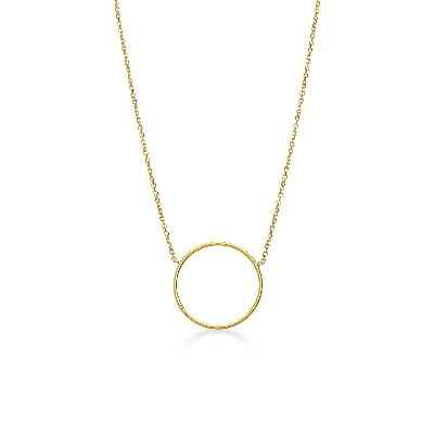 Collier en or jaune 18k avec pendentif en cercle