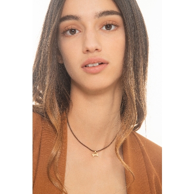 Pendentif en or jaune 18k avec os personnalisable