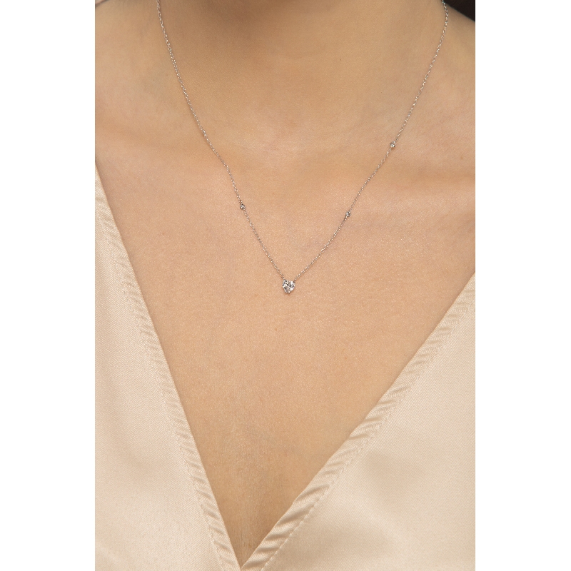 Collier rolò en or blanc 18k avec zircon