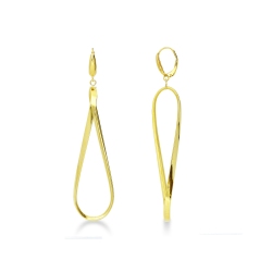 Boucles d’oreilles ovales ondulées or jaune 18k