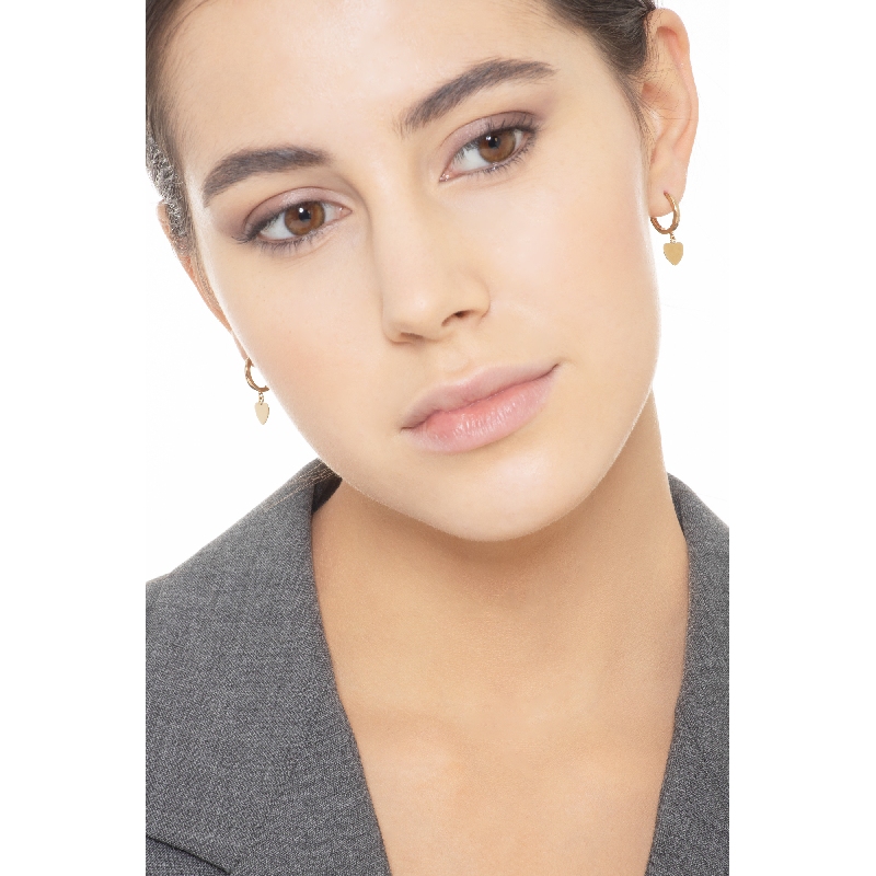 Boucles d'oreilles en or jaune 18k cœur