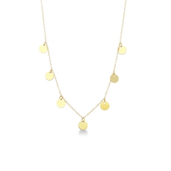 Collier en or jaune 18k avec sept breloques